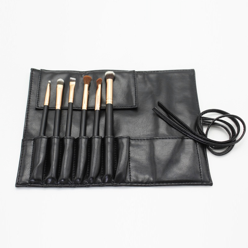 Custom leather brush pouch makeup