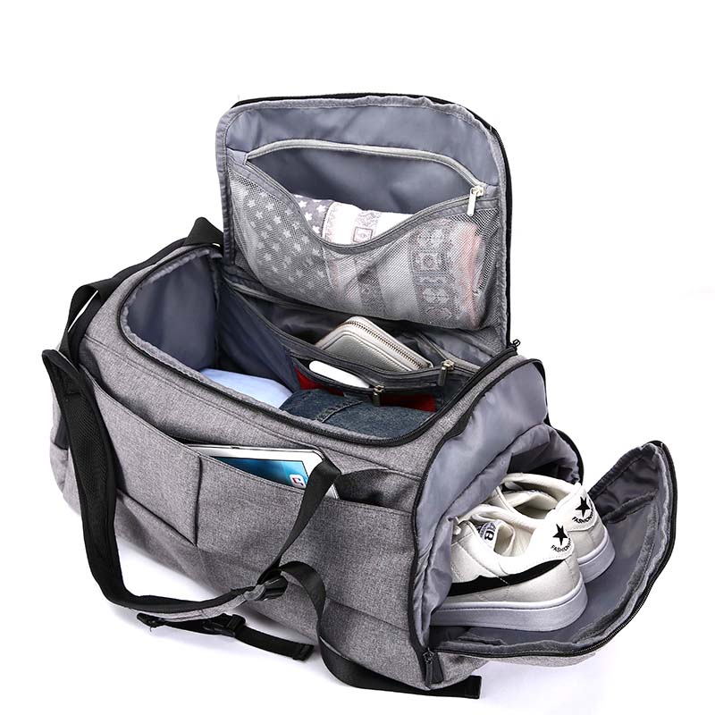 Custom sports gym bag with shoe compartment